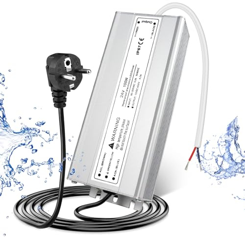 LED Trafo 24V 100W IP67, Outdoor Wasserdicht Transformator Mit Stecker, Netzteil Treiber 230V Auf DC 24 Volt Adapter, Driver Außen Für Streifen Lampen Strahler Lichtbänder