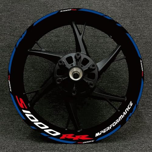 YESKIT Modifizierte dekorative Aufkleber Motorrad 17 Wasserdichtes Reflektierendes Felgenband Aufkleber Streifen Aufkleber Für HP4 S1000RR S1000 RR 2009-2022 (Color : 11)