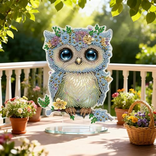 inodiref Diamant Painting Tisch Deko Diamond Painting Tiere Diamond Painting Eule 5D Diamant Painting für Schlafzimmer Wohnzimmer Esstischdekoration
