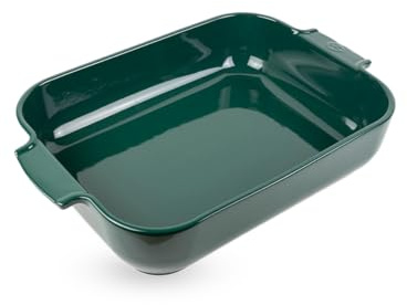 PEUGEOT - Rechteckige Auflaufform Appolia 40 cm - Keramik - Waldgrün | 100% natürliche Materialien - Hochgebrannte Emaille - 10 Jahre Garantie | 100 % natürliche Materialien - Hochgebrannte Emaille - 10 Jahre Garantie