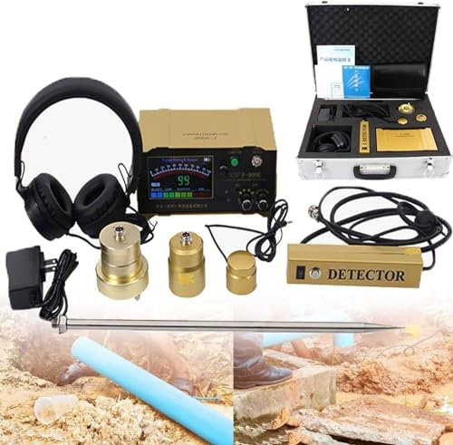 GTANND Detector de Fugas de tuberías de Agua portátil, Herramienta Profesional de detección de Fugas de tuberías de Alta Resistencia con Auriculares y Clavija de sonda para Interiores y Exteriores