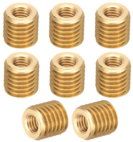 PATIKIL Messing Gewinde Reparatur Einsatz Mutter 8Stk M14xm8x14mm Außen auf Innengewinde Hülsen Einsätze Reduzier Mutter Adapter Reduzierstück Schraube Hülsen