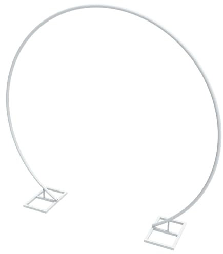 Grande Arco Rotondo per Palloncini in Metallo - Struttura with Supporto per Fondale, Cerchio in Ferro Battuto per Matrimonio, Cornice Decorativa con Fiori (M 78.7x86.6in)