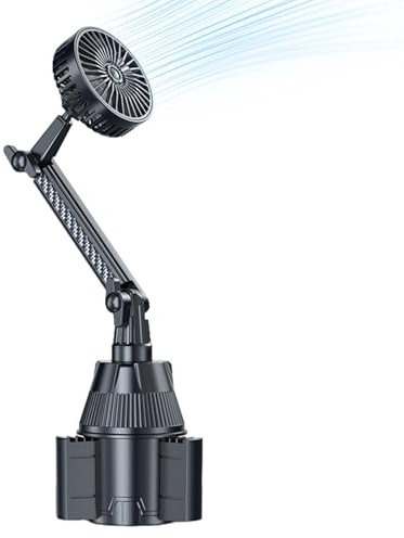 Ventilateur de voiture portable, ventilateur porte-gobelet - Petit ventilateur de refroidissement USB réglable - Ventilateur de voiture USB pour voiture Ventilateur de refroidissement USB avec base