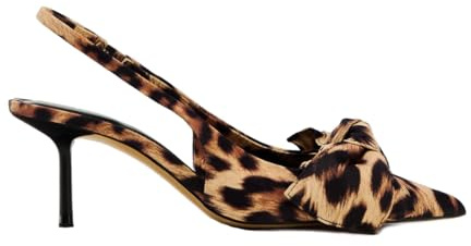 BAISOILIHA Mujeres Sintético y Rejilla High-Heel Sin talón Zapatos Bow Detail On The Front Elastico Strap Around The Back Puntiagudo Boda Fiesta Oficina Baile Pump