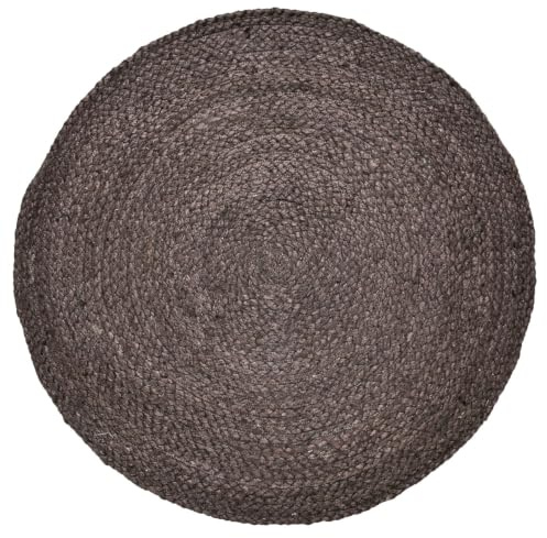 Boho Teppich Abrila handgefertigt aus Jute in Braun 100 cm handgemacht | Handgeflochten, Für Wohnzimmer Flur Bad Küche, Outdoor geeignet, Terassendeko Balkon Deko