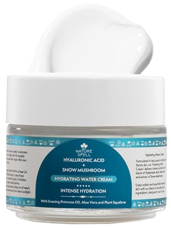 Nature Spell Hyaluronic Acid Face Cream, Hydrating & Plumping Moisturiser with Snow Mushroom, Intense Hydration for Dry & Dehydrated Skin, Vegan Skincare, For All Skin Types, 100 ml