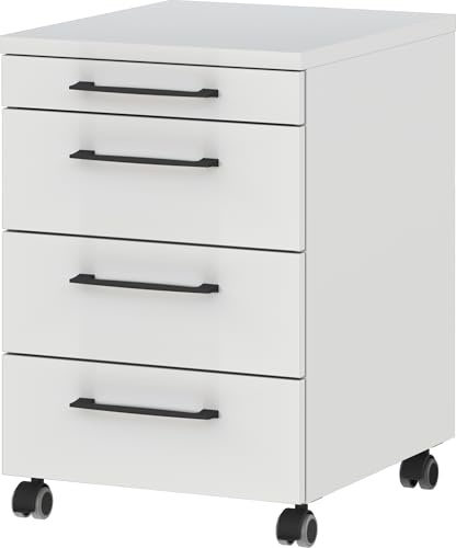 Germania Rollcontainer 4251-69 GW-Profi, in Lichtgrau, mit Utensilienfach, 42 x 61 x 49 cm (BxHxT)