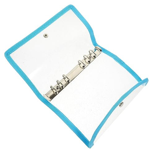 Tofficu Pvc Transparentes Binder Notebook Cover Mit Blauer Umrandung Wasserdichte Kunststoff Notizbuchhülle Mit Sicherem Verschluss Wiederverwendbar Und Geeignet Für Schule Und Büro