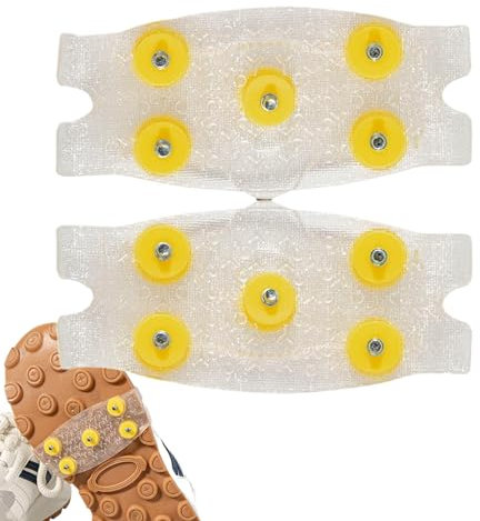 4 Stück Schuhe Spikes Anti Rutsch, rutschfeste, Schuhspikes mit 5 Spikes, Anti-Rutsch Schuhspikes für Kinder und Erwachsene, Spikes für Schuhe Winter, Schuhkrallen für Ei S und Schnee