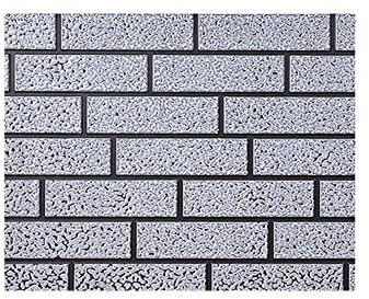 Lot de 3 panneaux muraux extérieurs isolants 100 x 38 cm en polyuréthane et métal sculpté en brique décorative