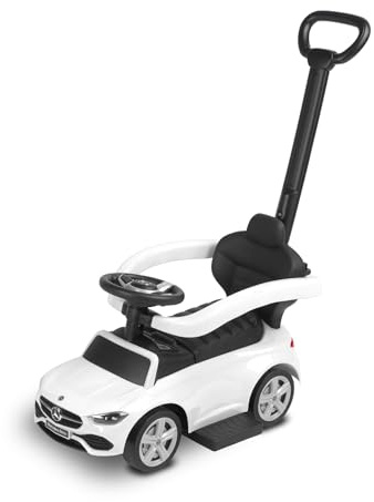 TOYZ - Rutscherfahrzeug Mercedes C-klasse Ride-On, Interaktives Lenkrad, Geeignet für wachsende Kinder, verschließbares Schutzgitter und Fußstützen, Für Kinder 12-36 Monaten - 83x40x92 - Weiß