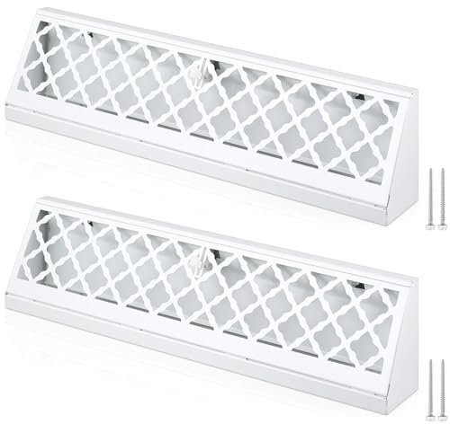 Blulu 1 Pcs 18 Inch Baseboard Register Duct Opening Size Modern Design Vent Covers for Home Floor Wall Baseboard Air Covers Supply Floor Diffuser Including Screws (White)