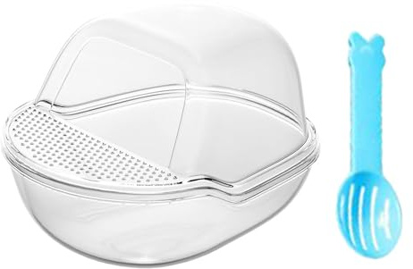 Hamster Sand Bath Container - Hamster Sandbox, Small Pet Shower, Large Clear Hamster | Hamster Bathtub, Toilet with Shovel, Cage Accessories p