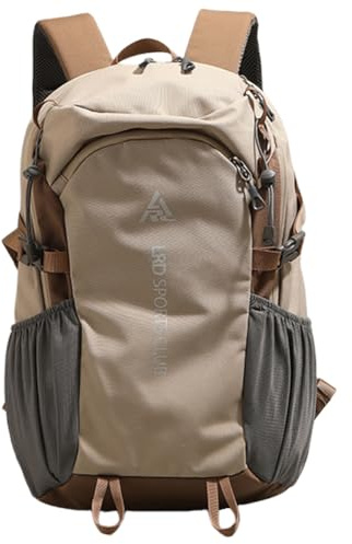 LYEAA Wanderrucksack, 20 l, leicht, Reise-Tagesrucksack, wasserdicht, Outdoor, Fahrradrucksack, mehrere Taschen, Camping-Rucksack, große Kapazität, leichter Rucksack, khaki, 260.00x200.00x20.00mm