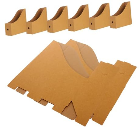 FUNOMOCYA Zeitschriftenhalter Aus Karton Papier-organizer Büroeinrichtung Regal-organizer Aufbewahrungsboxen Schreibtisch-ordner Aktenhalter-set