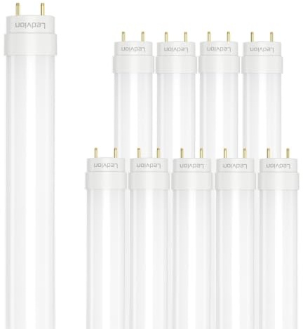 Ledvion - 10X LED TL-Röhre 60CM inkl. LED-Starter, 9W, 6500K, 100lm/W, 30.000 Betriebsstunden