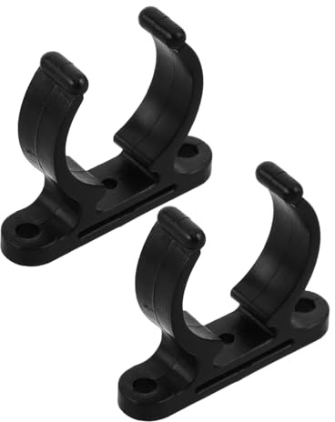 Didiseaon 2pcs 1.5-inch Black Nylon Marine Boat Pipe Clamp Yacht Port Tube Holder Sturdy Fastener Clip for Deck Seat Repair and Maintenance