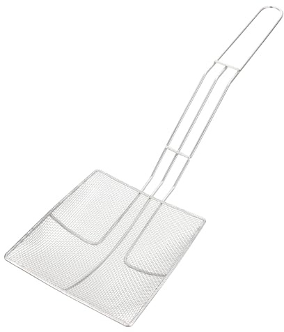 MUELODSIC Paletta Friggitrice in Acciaio Inossidabile Quadrata Scolaolio e Schiumarola Resistenti Allusura Cucchiaio Colare per Frittura e Pentola Utensile per Cucina Domestica Superficie