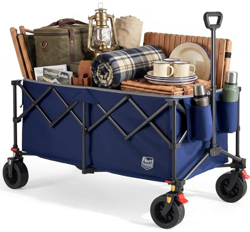 TIMBER RIDGE Chariot de Camping Pliable 300L Roues Tout Terrain avec Frein