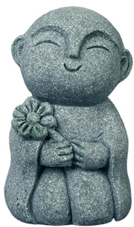 Buddha Garden Statue - Garden Stone Buddha Statue, Calming Buddhaa Sculpture, Zen Buddhist Ornament for Meditation Yoga Room, Home Aquarium Fish Tank Fountain Decorative Outdoor Indoor Relaxation