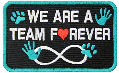 Aufnäher für Hunde/Geschirre, bestickter Verschluss mit Haken und Schlaufe, Emblem Team Forever