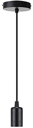 Cable para Luz Lámpara del Techo, 1 metro E27 Portalámparas, Accesorios de La Lámpara DIY, Aplicable a Grandes Luces Decorativas en Forma de Bola, Bombillas de Estilo Vintage Edison (Negro)