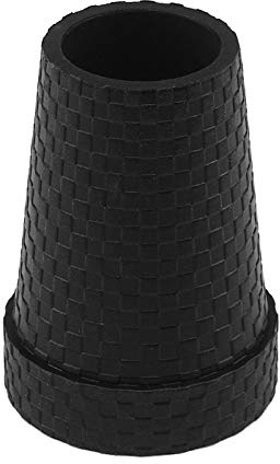 Schlanker Gummipuffer KARO schwarz für Gehstöcke aus Holz 18 mm
