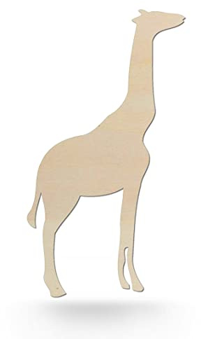 Kleenes Traumhandel Holztiere - Tiere aus Holz - Wanddeko Tiere - Tierscheiben - Tierform aus Holz für Kinderzimmer, Wohnzimmer, Geburtstag (Giraffe, Höhe 57 cm)