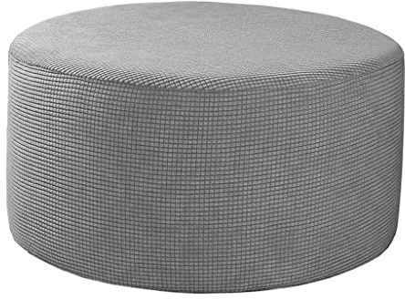 Baoblaze Hussen Runde Fußstütze Hocker Covers Stretch Material, Gewebe Lagerung Deckt, Hohe Spandex Schutzhülle Waschbar, Grau