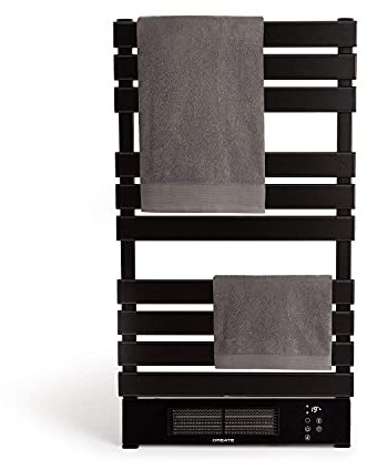 CREATE/WARMTOW PRO/Scalda asciugamani elettrico a basso consumo, nero, con WiFi, 500W, radiatore PTC, asiugatura elettrica, protzione IP24, programmabile, con timer