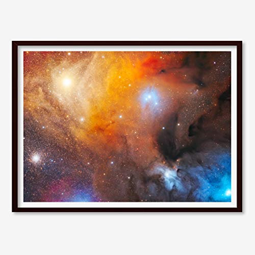 Astrography Kunstdrucke The Rho Ophiuchi Cloud - Poster Weltall Deko für Büro, Wohnzimmer, Schlafzimmer - Geschenk zum thema Space, NASA und Astronomie (70 x 50 cm)