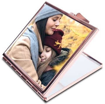 Hippowarehouse Personalised Photo Compact Mirror 6xm x 6cm Mothers Gift Keepsake Memories