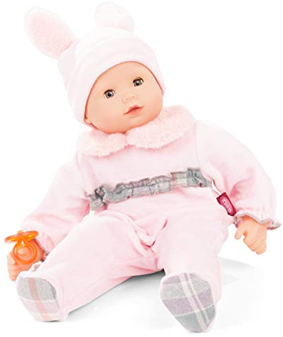 Götz 2127902 Maxy Muffin Pastellino Puppe – 42 cm große Babypuppe mit blauen Schlafaugen, ohne Haare und Weichkörper – Weichkörperpuppe in 4 teiligen Set