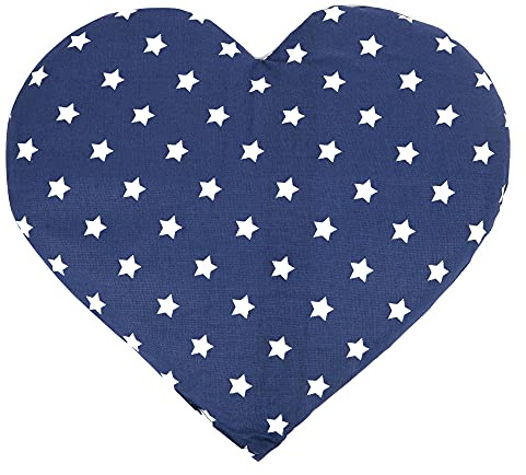 GIRAFFENLAND Traubenkernkissen Herz ca. 30x25cm - Sterne-blau - Wärmekissen - Körnerkissen - Ein charmantes Geschenk