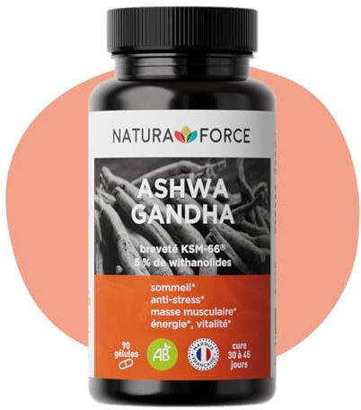 Ashwagandha Biologique KSM-66 en Gélules Végétales - Améliore la Qualité du Sommeil, Aide à Réduire le Stress et l’Anxiété - Pur Extrait de Racine d’Ashwagandha - 90 gélules