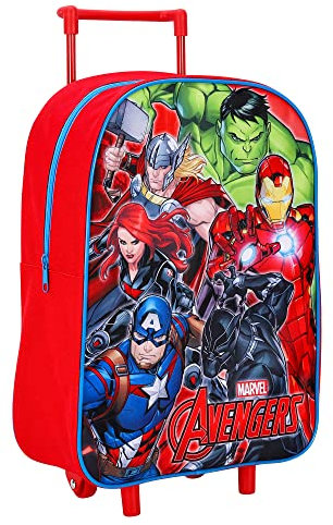 Marvel Avengers Kinderkoffer mit Rollen - Kinder Reise Trolley und Handgepäck - Handgepäck Trolley - Reisekoffer - Langlebiger Kindertrolley - Reisegepäck und Handgepäck - Trolley Tasche