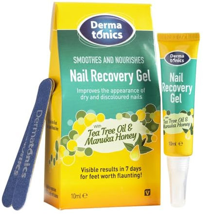 Dermatonics Nail Recovery Gel | Improves the Appearance of Dry & Discoloured Nails | With Tea Tree Oil & Manuka Honey | Visible Results in 7 Days | 10ml