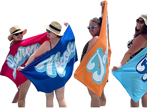 WEIYOUDP Personalisierte Badetücher Mit Namen Personalisiertes Strandtuch XXL Strandtuch Groß 100x200 Mit Namen Strandtuch Mit Namen Groß (70 x 140 cm)