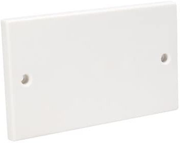 Axiom Ultimate Flat Single/Double Blank Blanking Plate Standard White Cover Plate Cover Plugs Socket Flush, White (Double (2 Gang), Pack of 1)