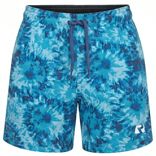 RIPT Boys Swim Shorts Quick Dry Board Shorts with Mesh Lining Drawstring Waist UV 50 Sun Protection Surfing Swimming Trunks (Blue Tie Dye, 11-12 Years)