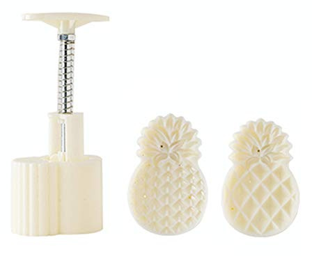 Vctitil 50g 3D Pineapple Mooncake Mold Cookie Cutter Plastic Biscuit Stamp Mould Hand Press DIY Bakeware Tools Baking Supplies