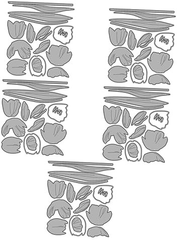 Abaodam 5 Blatt Prägeschablonen Mit Blumen Und Blättern Für Scrapbooking Papierbasteln Stanzformen