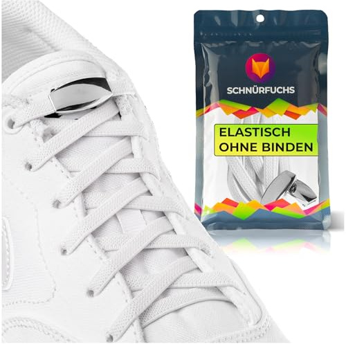 Premium Schnürsenkel ohne binden Elastisch – Schuhbänder ohne binden mit Metallverschluss, Gummi Schnürsenkel mit Schnellverschluss für Sneaker, Kinder, Senioren & Erwachsene