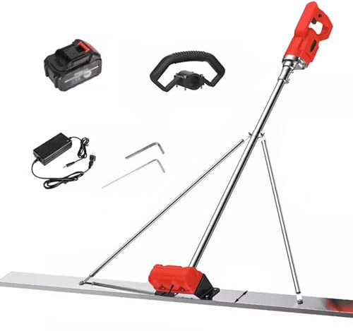 Quixnova Grattoir électrique pour béton de 1,5 m/1,8 m, règle de nivellement de Surface en béton alimentée par Batterie, Finition de Ciment électrique sans Fil,1.8m
