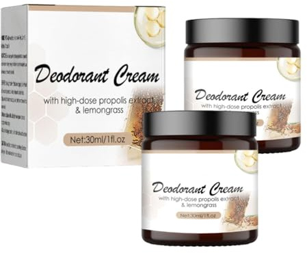 Crema desodorante de propóleo y hierba de limón Crema para eliminar olores para el cuidado de las axilas Crema desodorante natural Fragancia duradera Reduce el sudor y elimina el olor