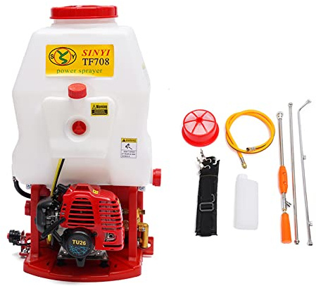 20 L Motorspritze Benzin, 2-Takt 25,4 CC Benzin Motorsprüher, Rückensprühgerät Dünger Drucksprüher - Garten Pflanzensprüher Gartengeräte