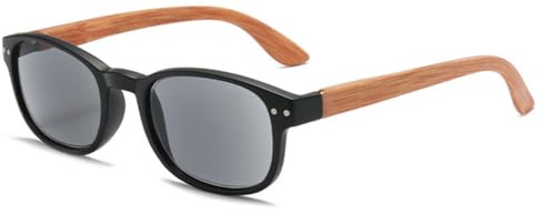 VEVESMUNDO Sonnenlesebrille Blaulichtfilter Holz Getönt Lesebrille Damen Herren Sehhilfe Holzsonnenbrillen mit sehstärke +1.0,+1.5,+2.0,+2.5,+3.0,+3.5,+4.0 (+2.5, 1 Stück Schwarz Sonnenlesebrille)