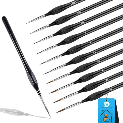 DZSEE Fine Detail Paint Brushes 10Pcs Set, Miniature Paint Brushes is A Model/Nail/Face Painting Tool, Model Paint Brushes, for Painting Enthusiasts or Professional Artists Model Brushes