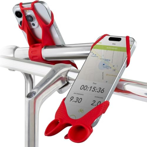 Bone Fahrrad-Krawatten-Lautsprecher, Fahrrad-Smartphone-Halter, Lautsprecher, Audio-Vergrößerung, Lautstärke-Verstärker, Silikon-Griff, Telefon-Halter, Drop Prevention, Anti-Vibration - Rot
